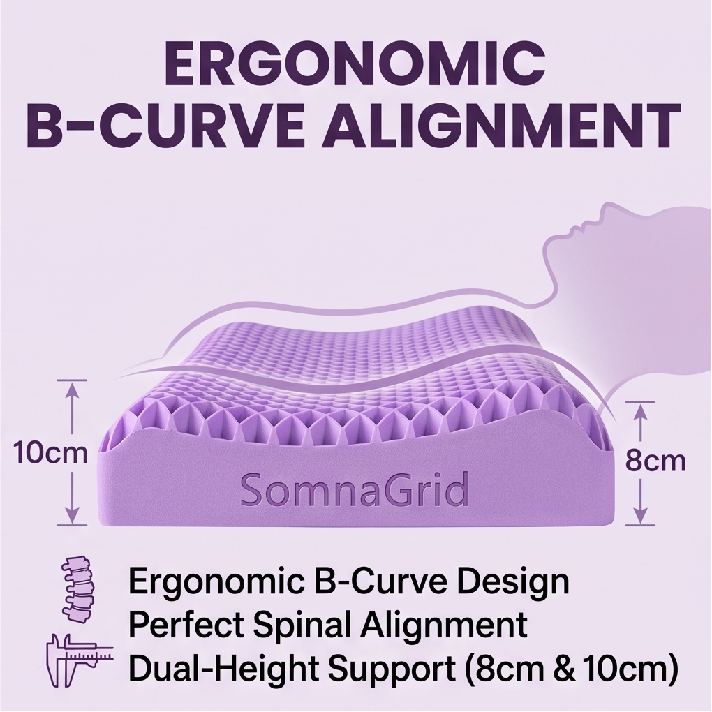 SomnaGrid™ Zero-Pressure Cooling Pillow