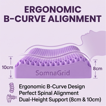 SomnaGrid™ Zero-Pressure Cooling Pillow